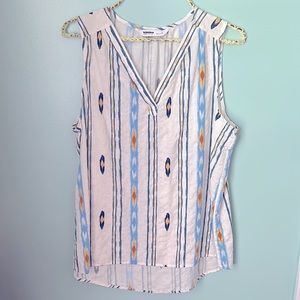 Patterned V-Neck Tank